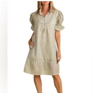 S’EDGE Lily Pad gingham with pearl buttons dress